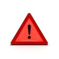 A red triangular warning sign featuring a bold black exclamation mark in the Royalty Free Stock Photo