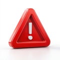 Red triangular warning sign with white exclamation mark 1 Royalty Free Stock Photo