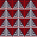 Red tribal triangle seamless pattern