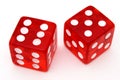 Red tricky dice Royalty Free Stock Photo