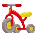 Red tricycle icon, cartoon style Royalty Free Stock Photo