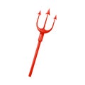 Red Trident devil evil halloween fork spear carnival holiday mythology  illustration Royalty Free Stock Photo