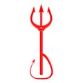 Red Trident for Devil Isolated on White Background Royalty Free Stock Photo