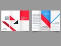 Red trifold brochure for business. Brochure Flyer report template vector minimal flat design. Royalty Free Stock Photo