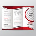 Red Trifold brochure, business brochure template, trend brochure Royalty Free Stock Photo