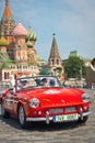 Red Triumph Spitfire is on start Royalty Free Stock Photo