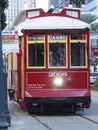 Red Trolley of New Orleans Royalty Free Stock Photo