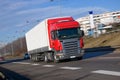 Red Truck Driving Fast Royalty Free Stock Photo