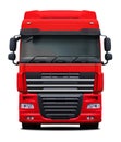 Red truck front view. Royalty Free Stock Photo