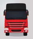 Red truck. front view Royalty Free Stock Photo