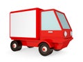 Red truck isolated on white background. Royalty Free Stock Photo