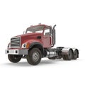 Red truck isolated on white. 3D illustration Royalty Free Stock Photo