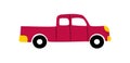 Red truck, Pickup car, auto in cartoon style.