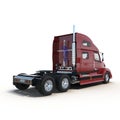 Red truck without a trailer on white 3D Illustration Royalty Free Stock Photo