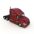 Red truck without a trailer on white 3D Illustration Royalty Free Stock Photo