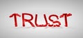 Red Trust word destruction Royalty Free Stock Photo