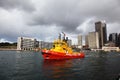 Red Tug boat in Sydney Harbour Royalty Free Stock Photo