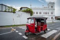 Red Tuk Tuk in Galle, Sri Lanka Royalty Free Stock Photo