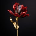 Red Tulip Rose: A Stunning 3d Rendering With Ebru Sidar\'s Artistic Style Royalty Free Stock Photo