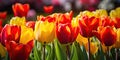 Red Tulips Outdoor, Spring Tulipa Flowers