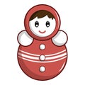 Red tumbler doll icon, cartoon style Royalty Free Stock Photo