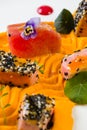 Red tuna with carrot purÃÂ©e