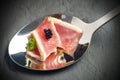 Red tuna on a spoon