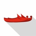 Red turkish shoes icon, flat style Royalty Free Stock Photo