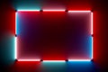 Red turquoise neon tubes background