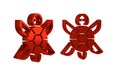 Red Turtle icon isolated on transparent background.