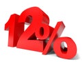 Red twelve percent off. Discount 12%.