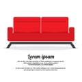 Red Two Seat Sofa