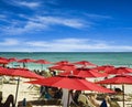 Red Umbrella Beach Royalty Free Stock Photo