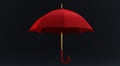 A red umbrella isolated on black background Royalty Free Stock Photo