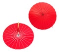 Red umbrella with tussle Royalty Free Stock Photo