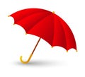 Red umbrella on white