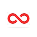 Red unlimited icon like infinity logo