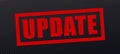 Red UPDATE grunge stamp isolated on transparent background. Update textured stamp. Royalty Free Stock Photo