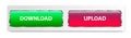 Red upload button, Green button download. Web design Royalty Free Stock Photo