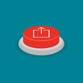 Red upload button. share and upload concept. vector illustration