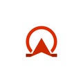 Red omega symbol, for a building business with omega name initial. Royalty Free Stock Photo