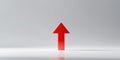Red upward arrow symbolizing growth and progress Royalty Free Stock Photo