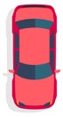 Red urban car icon. Transport top view Royalty Free Stock Photo