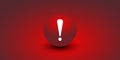 Red urgency warning icon symbol and alert security. Caution message or exclamation danger safety sign. Sign with shadow Royalty Free Stock Photo