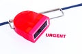 Red urgent stamp on white paper with clipboard Royalty Free Stock Photo