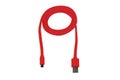 Red usb-cable micro usb isolated Royalty Free Stock Photo