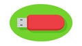 Red USB Flash Drive for Data Storage and Portable Files, vector design Generative AI Royalty Free Stock Photo