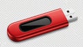 Red usb flash drive isolated on white background Royalty Free Stock Photo