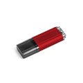 Red usb flash drive on a white background. Royalty Free Stock Photo