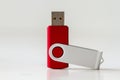 A red usb flash memory stick Royalty Free Stock Photo
